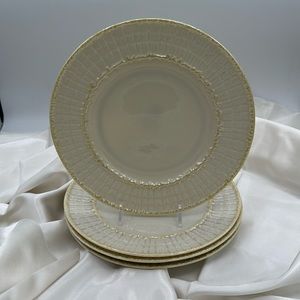 4 Belleek Limpet 8" Salad Plates. Third Black Mark 1926-1946